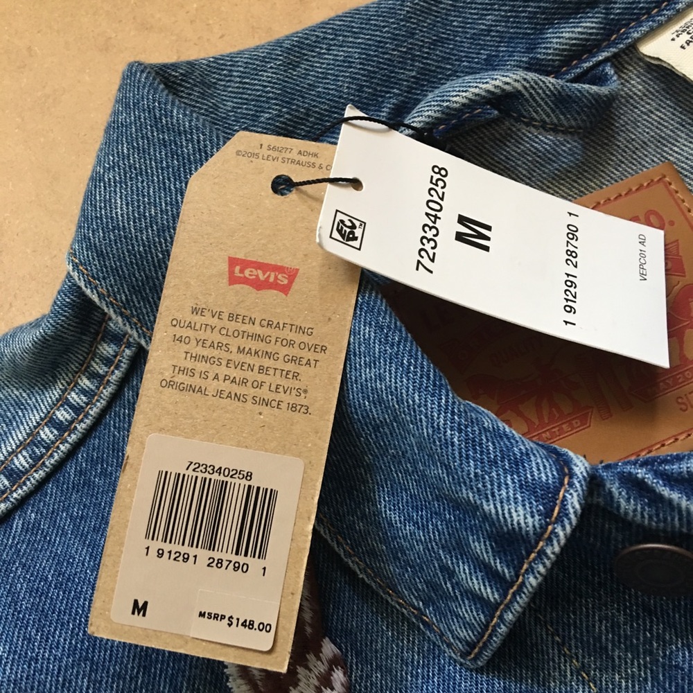 Levis Japanese Eagle Denim Embroidered Jacket NWT - Picture 8 of 8